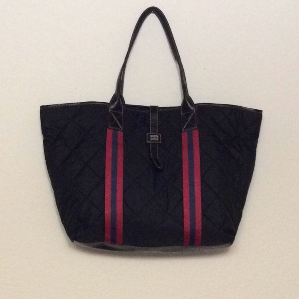 Quilted tote no zipper black